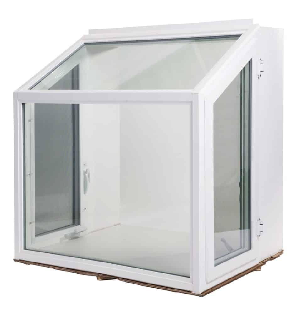White garden window display