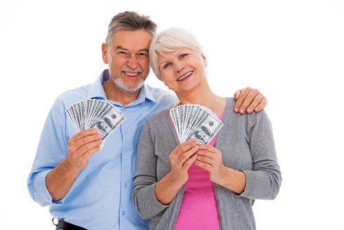 older couple saving money