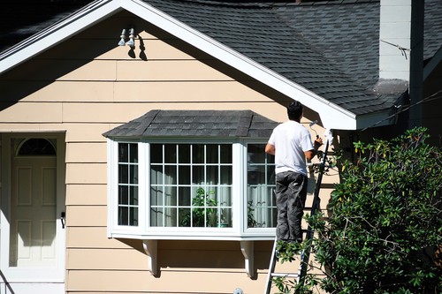 Man Painting House