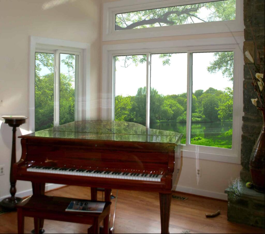 Room with Slider Windows