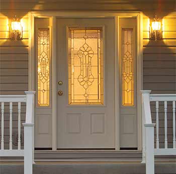 Door with Sidelights at Night
