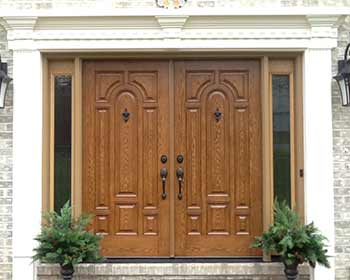 wood look double front doors