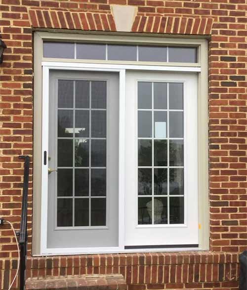 French Patio Doors in Grey White