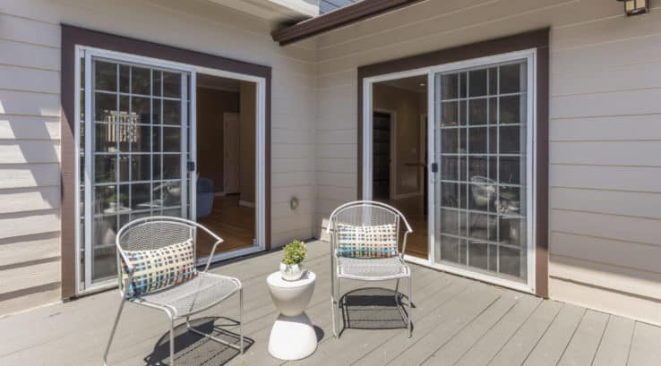 beautiful sliding door on patio