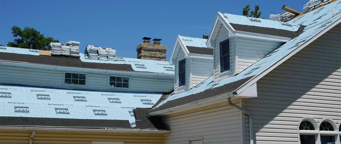 Prep for asphalt shingles installation on roof of home