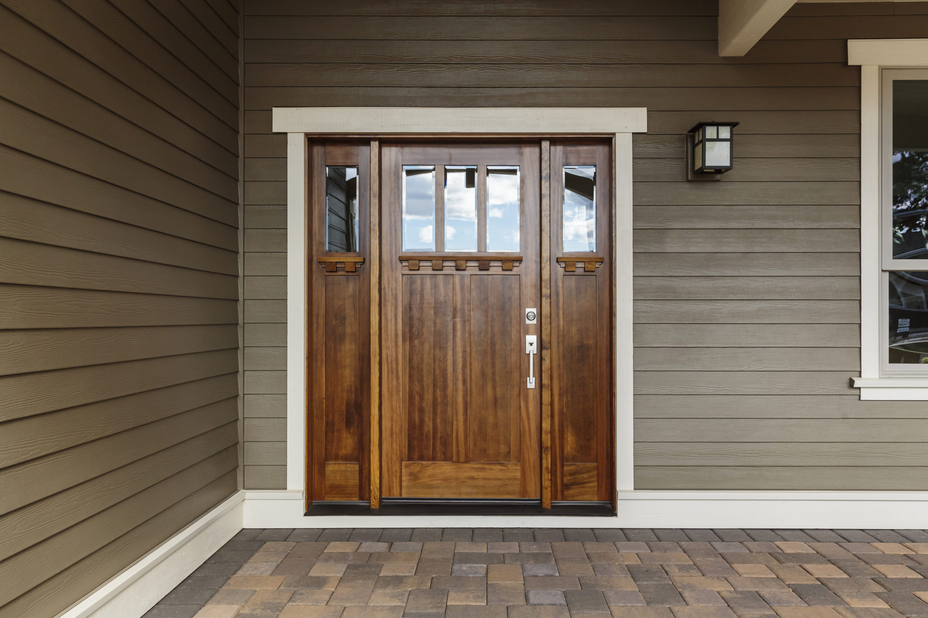 Front,Dark,Brown,Door,That,Is,Closed