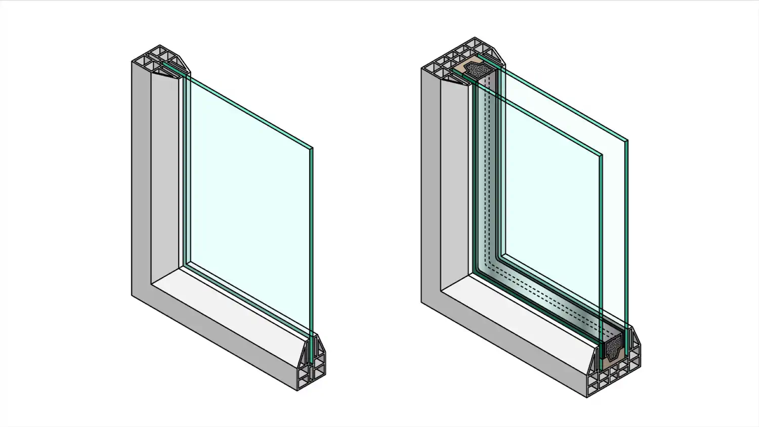 Double paned windows
